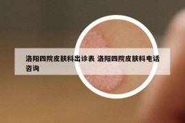 洛陽四院皮膚科出診表 洛陽四院皮膚科電話咨詢
