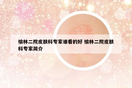 榆林二院皮膚科專家誰看的好 榆林二院皮膚科專家簡介