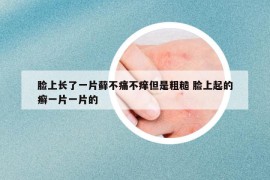 臉上長了一片蘚不痛不癢但是粗糙 臉上起的癬一片一片的