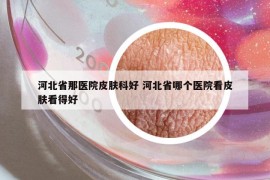 河北省那醫(yī)院皮膚科好 河北省哪個醫(yī)院看皮膚看得好