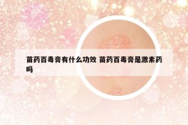 苗藥百毒膏有什么功效 苗藥百毒膏是激素藥嗎