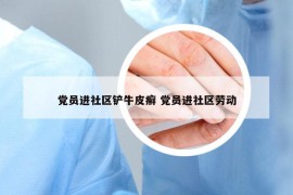 黨員進(jìn)社區(qū)鏟牛皮癬 黨員進(jìn)社區(qū)勞動(dòng)