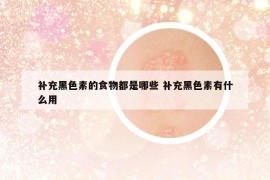 補(bǔ)充黑色素的食物都是哪些 補(bǔ)充黑色素有什么用