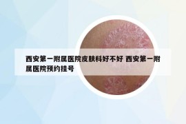 西安第一附屬醫(yī)院皮膚科好不好 西安第一附屬醫(yī)院預(yù)約掛號