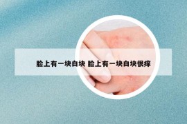 臉上有一塊白塊 臉上有一塊白塊很癢