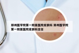 鄭州醫(yī)學(xué)院第一附屬醫(yī)院皮膚科 鄭州醫(yī)學(xué)院第一附屬醫(yī)院皮膚科主任